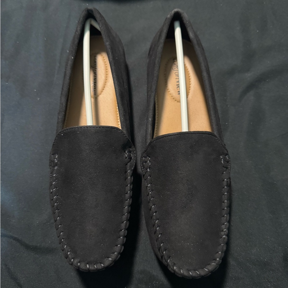 Comfortview Black Suede Loafers